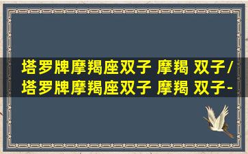 塔罗牌摩羯座双子 摩羯 双子/塔罗牌摩羯座双子 摩羯 双子-我的网站